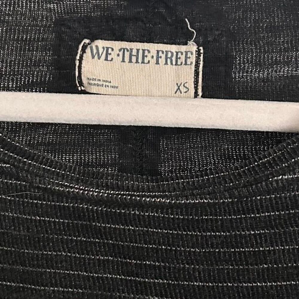 Free people grey charcoal slouchy oversized relaxed pocket tee | striped XS - Picture 5 of 7